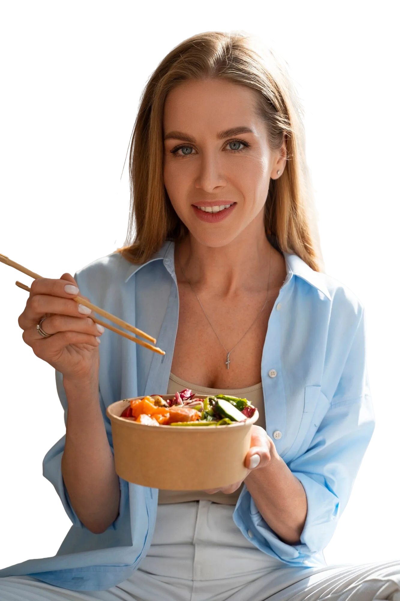 Жінка з здоровою їжею